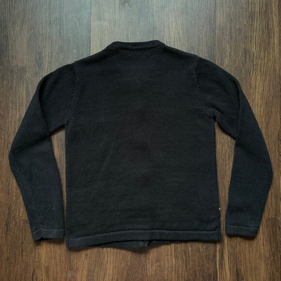 White Stag Black Poinsettia Embroidered Holiday Cardigan Women’s Small - Picture 2 of 12